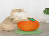 Orange Orange And Green Base Fun Fruit Shaped Sisal Cat Scratcher Ball - Durable Scratching Toy with V888-ELOSUNG27125