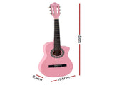 Alpha 34 Inch Classical Guitar Wooden Body Nylon String Beginner Kids Gift Pink GUITAR-D-34-PK