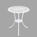 2 Seater Dominique Cast Aluminium Bistro Set V231-CAS-001 WHITE