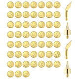 56Pcs Wood Burning Tip Set Letter Wood Burning Tool Including Alphabet Symbol Brass Alphabet V1369-AZ3-W-22297