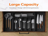 Black Adjustable Polypropylene Kitchen Drawer Organizer 8 Compartments, Large Capacity, Easy to V888-ELOSUNG17726
