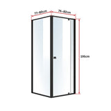Semi Frameless Shower Screen x 195cm Side AS/NZS Glass V63-824461