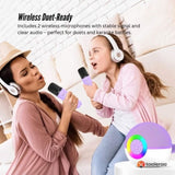 Mini Karaoke Machine - 2x Wireless Microphones Portable Bluetooth Speaker Purple V238-SUPDZ-41169084514384