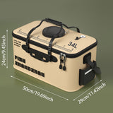 Live Fish Transport Bucket - Foldable Fishing Pail with Aeration - Portable Water Container for Bait V1366-AZ2-W-18117