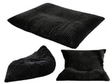 Artiss 3-in-1 Bean Bag Chair for Living Room Convertible Floor Sofa Dark Grey FLOOR-BEAN-3IN1-BK