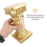 Set of 2 Nordic Style Golden Roman Pillar Resin Figurines for Garden Decor, Scene Landscaping, and V1366-AZ2-W-21845