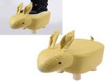 Cartoon Animal Shaped Stool Kid Home Living Room Cute Wooden Footstool for Playroom Courtyard Yellow V1294-YM0703-3116230000412
