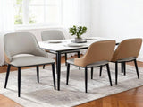 Artiss 4x Dining Chairs Hollow PU Leather Kitchen Lounge Cafe Accent Chair Grey DINC-K-1024-BGX4