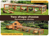 i.Pet Chicken Coop Wooden Pet Run Rabbit Hutch Large Outdoor Cage with Play Area Brown PET-GT-RR-6