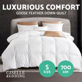 Giselle Bedding 700GSM Goose Down Feather Quilt Single QUILT-GOOSE-700-S