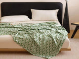 Green Diamond Pattern Bamboo Fiber Summer Cooling Blanket 200230cm for Bed Sofa Air Conditioned V888-ELOSUNG54964-6