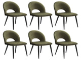 Artiss Dining Chairs Set of 6 Velvet Hollow Green MO-DIN-C-01-VEL-GNX6