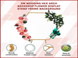 2M Wedding Hex Arch Backdrop Flower Display Stand Frame Background V63-838591