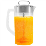 3X Mixing Pitcher for Drinks,2 Quart/64oz Plastic Water with Lid,Easy-Mix Juice Container,Angled V1370-AZ4-10373