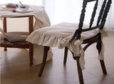 Ruffled Chair Cushions with Ties Elegant Vintage Cotton Chair Pads Soft Cotton Filled Seat Cushion V1188-ZC-DLL-599