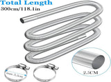 Air heater hose, 300 cm 2.5 cm stainless steel exhaust pipe, parking heater pipe with 2 hose V1237-ZY-203-5109