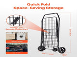 Shopping Cart, Folding Grocery Utility Cart with Swivel Wheels, 40.8 kg Large Load Capacity, Heavy V952-XYC2ZDSTCSJS7HKN9001V0