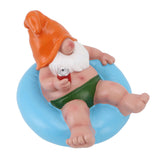 Pool Floater Gnome Statue Resin Pool Party Relaxing Funny Garden Floating Gnome Figurine for Outdoor V1294-YM0901-3111250053412
