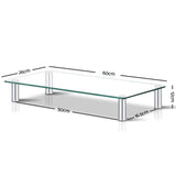 Artiss Monitor Stand Riser with Height Adjustable Computer Laptop Printer Screen Glass Display Shelf TV-MOUN-TAB-S05-TP