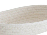 3 Pcs Desktop Storage Basket Oval Organizer Container Cotton Rope Hand Woven for Makeup Snacks White V1294-YM0626-3117220295311