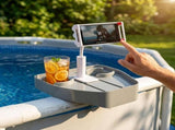 Adjustable Pool Tray Table with Phone Holder & Cup Holders, Swimming Pool Floating Side Table Hot V1192-AZ-W-26459
