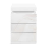 Artiss 2X Bedside Table LED 3 Drawers - COLEY White FURNI-O-LED-BS-3D-WHX2