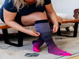 Wide Calf Compression Socks for Women & Men Extra Large Size Support Socks for Nurses Running V1258-DP02-F-505