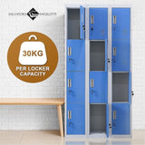 12-Door Locker for Office Gym Shed School Home Storage - Standard Lock with Keys V63-838971