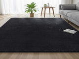 Artiss Floor Rug 200x290cm Plush Area Shaggy Rug Living Room Bedroom Carpet Black FLR-FLU01-200X290-BK