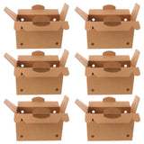 Set of 6 Ventilated Light Brown Cardboard Carrier Boxes with Handles for Small Pets and Birds V1366-AZ2-W-12095