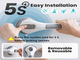 2 Pack Suction Grab Bars for Shower, No-Drill Removable Safety Handles for Bathtubs, Toilets and V1189-LC-AMZ-00258