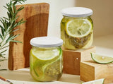 White Plastic Wide-Mouth Jar Replacement Lids 16 Pack Airtight Canning Container Cover V1369-AZ3-W-14805