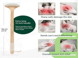 Bamboo Back Scratcher, 22'' Extra Long Curved Handle Reach Back Easily, Wide Brush Head Soft V1258-DP02-C-287