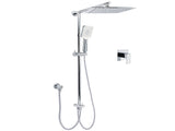 WELS Chrome Square 10" Rain Shower Head 3 Mode Handheld Sliding Rail Wall Arm With Mixer V1233-HS002M4CSC842SS1001KSQ201CR