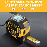 40m Laser Measure, Cross-line Laser Level, 5m Tape Measure Yellow V1181-HO0304-YE