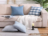 Light Blue Farmhouse Buffalo Plaid Pillow Covers 18x18 Set of 2 Patio Outdoor Decor Neutral V1189-WXFWAL-20260319-01563