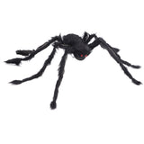 Halloween Spider Decoration Black Hairy Spider with Purple Lighted Eyes Legs for Yard Party Haunted V1294-YM0901-3115230085213