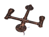 Iron Wall Lamp Double Head Water Pipe Lamp Steampunk Wall Lamp with E27 Socket for Industrial V1294-YM0901-3119210193711