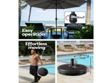 Instahut Outdoor Umbrella 3m Base Beach Pole Garden Tilt Sun Patio UV Charcoal UMB-POLE-3-TIL-BASE-CO
