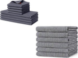 Homaxy Set of 8 Bulk Kitchen Towels Set, 12 x 12 Inches and 13 x 28 Inches, and Large Cotton Kitchen V1258-DP02-F-180