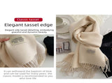 Blue and Grey Double-Sided Reversible Imitation Cashmere Scarf for Women - Soft Warm Winter Neck V888-ELOSUNG53094