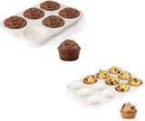 Silicone Jumbo Muffin Pan 6 Cups & Regular Size 12 V1259-DP01-A-4526