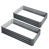 Green Fingers 2x Garden Bed 150x90cm Planter Box Raised Container Galvanised Herb GARDEN-ALUMGR-FC2