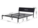 Artiss Bed Frame Queen Size LED Metal Bed Base with Charging Station LAN MBED-D-LAN-Q-BK-AB