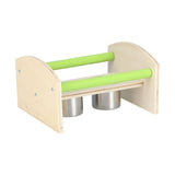 Parrot Wood Stand with 2 Stainless Steel Feeding Cup Playstand Training Toy for Outdoor Gardening V1294-YM0714-3111210375011
