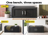 Outdoor Storage Box Bench Shoe Cabinet with Shelf Resin 81cm Black ODF-OSB-CAB-PP-BK