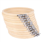 NEW 24 Pieces 7 Inch Wooden Embroidery Hoops Bulk Bamboo Circle Hoop Round Ring for Art Craft Handy V1366-AZ2-W-21715