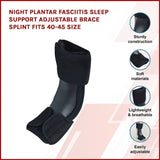 Night Plantar Fasciitis Sleep Support Adjustable Brace Splint Fits 40-45 Size V63-824121