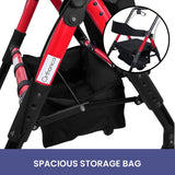 Orthonica Foldable Mobility Steel Rollator 136kg Max Capacity Red FRW-MAS-029-RD