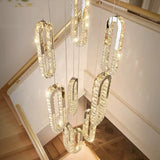 BAMDECOR C3605 15H Modern Oval Ring LED Chandeliers Decor Hanging Lamp Crystal Lustre V255-BAM-C3605